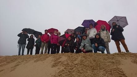 Groupe sur les dunes